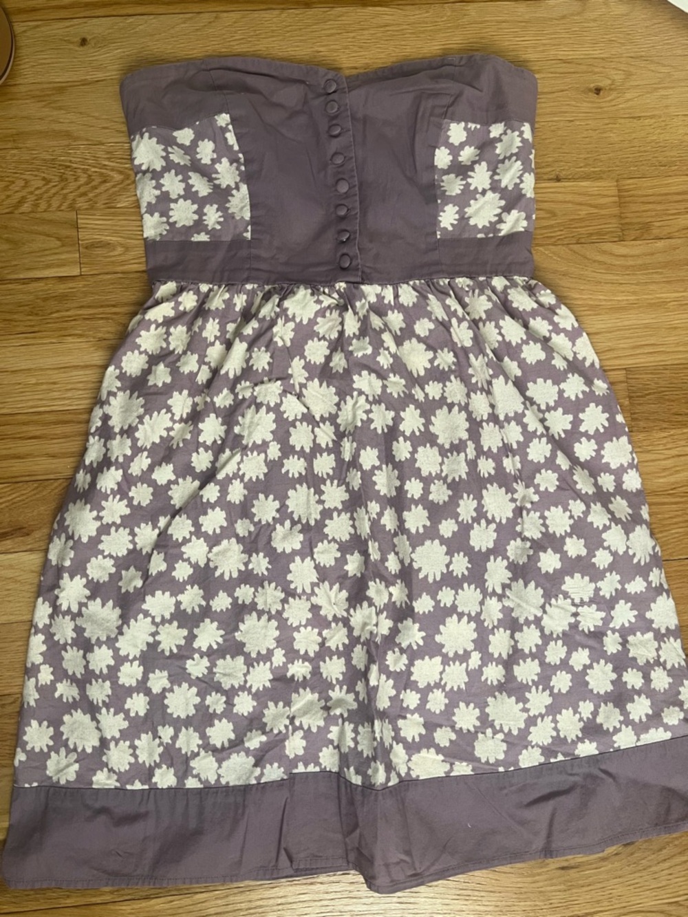 MICHI Lavender Strapless Floral Mini Dress